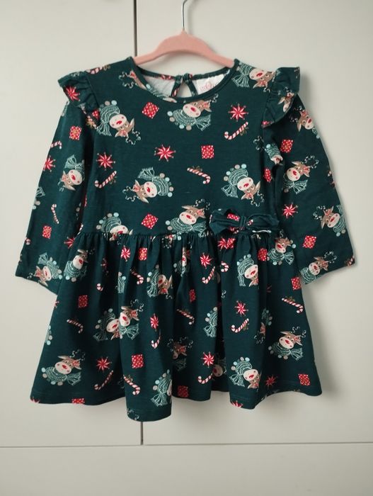 Sukienka z motywem świątecznym 86cm