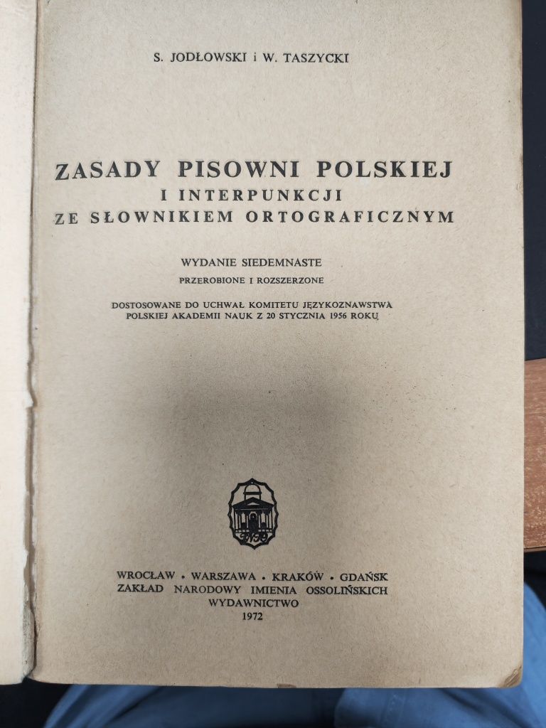 Zasady pisowni polskiej i interpunkcji ze słownikiem ortograficznym