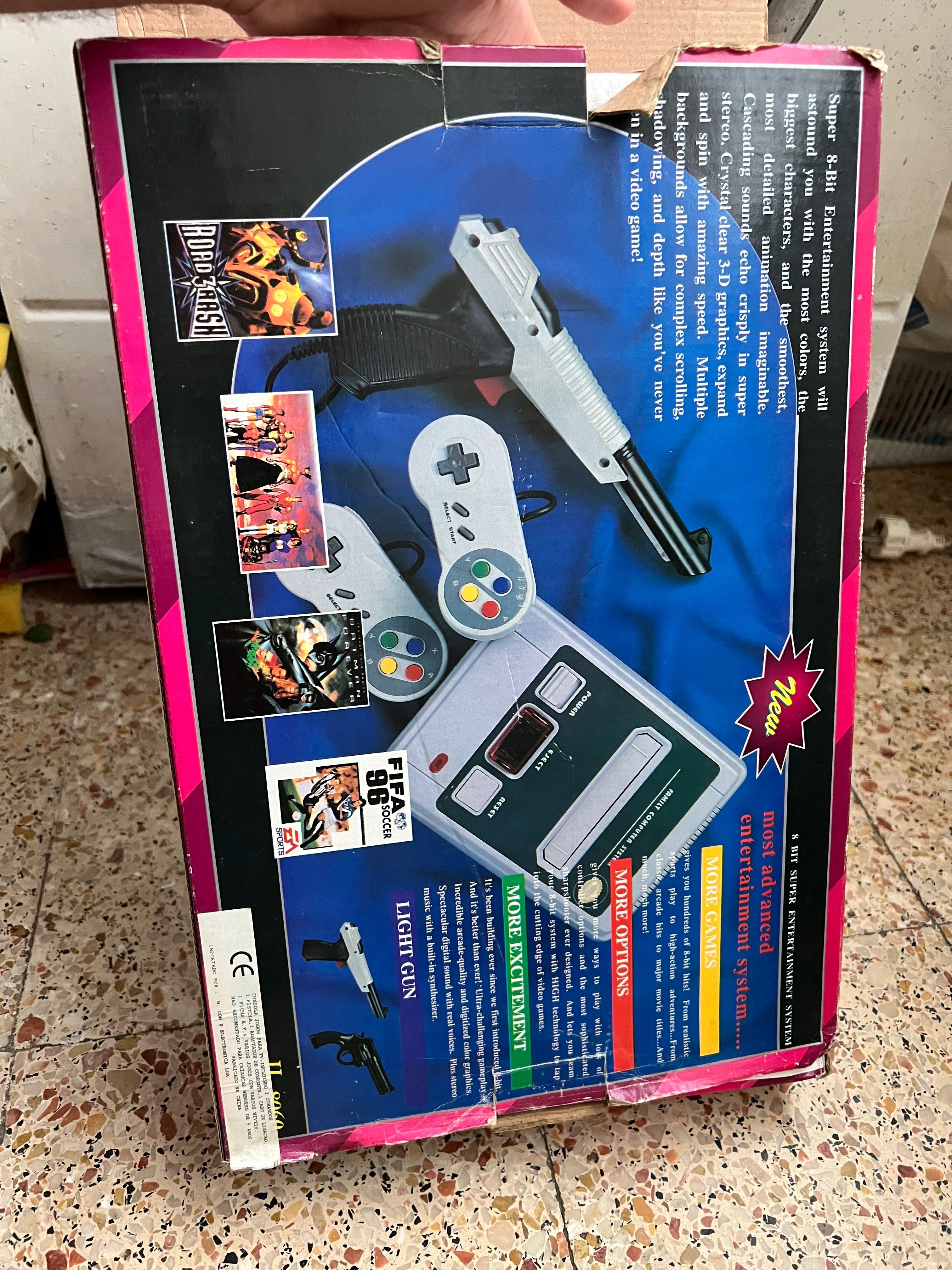 Consola action super 6 rara com pistola comandos e caixa jogo