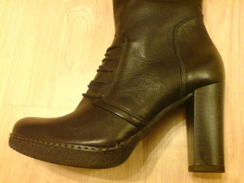 NOWE Buty-Kozaki OFICERKI Wysokie37 Natural skóra100% BRĄZ I-Klasa Gw6