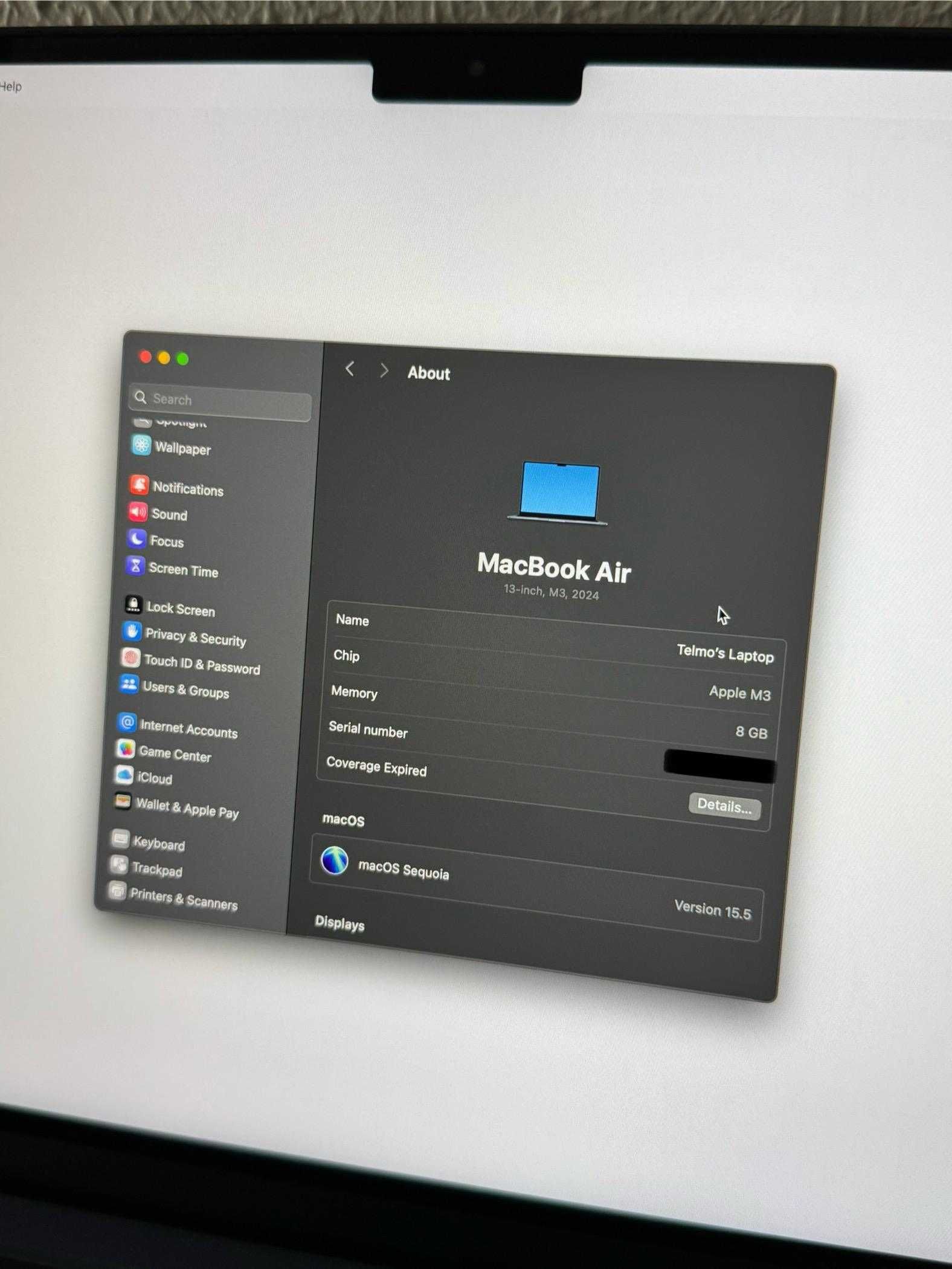 Macbook Air M3 8GB 256GB Midnight Com Garantia