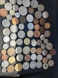 Monety z różnych krajów Europy i świata.