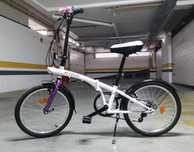 Bicicleta dobrável feminina hoptow 320 - Decathlon, com cesto frontal