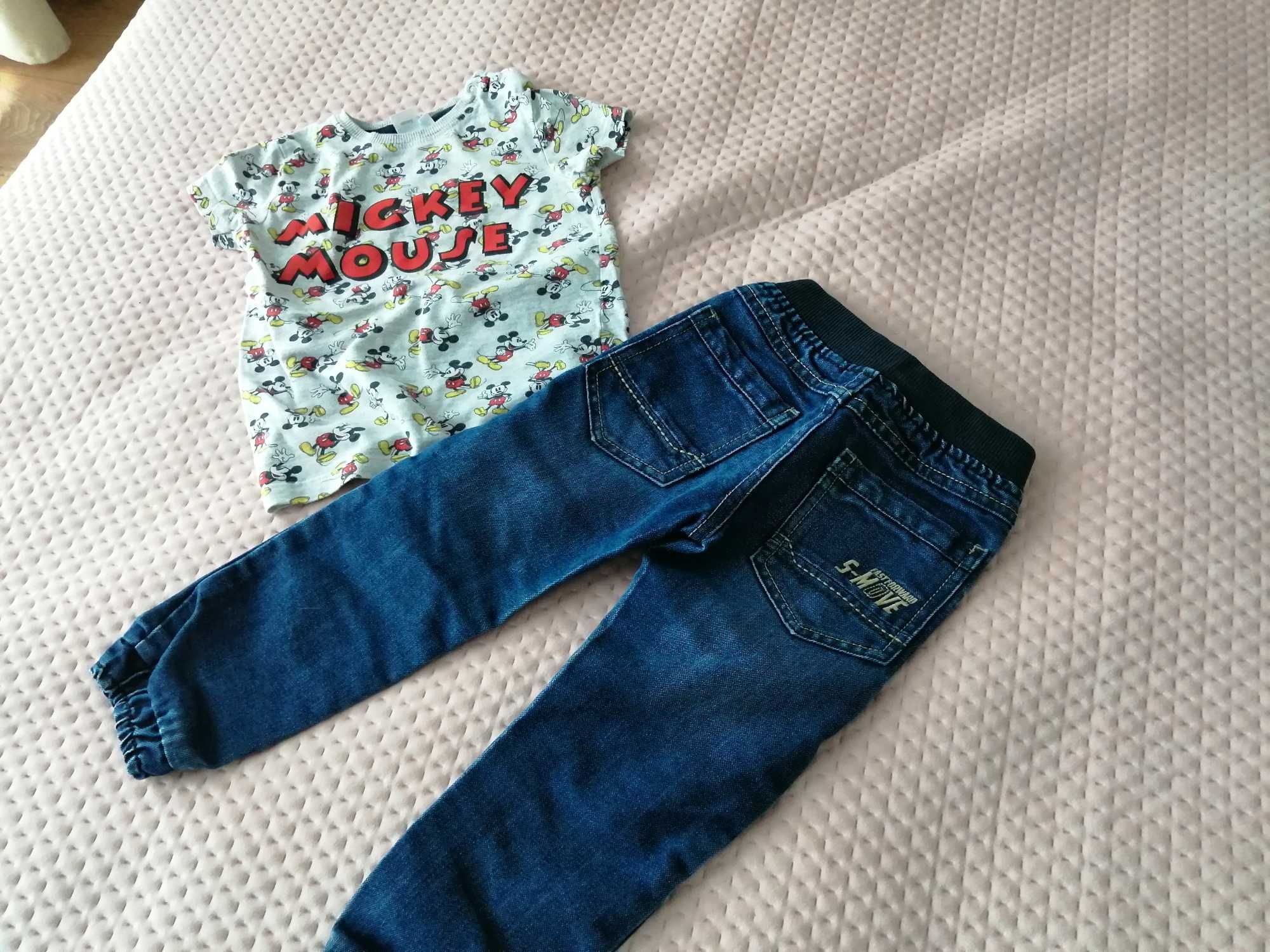 Spodnie dżinsowe 98-104 + gratis bluzeczka