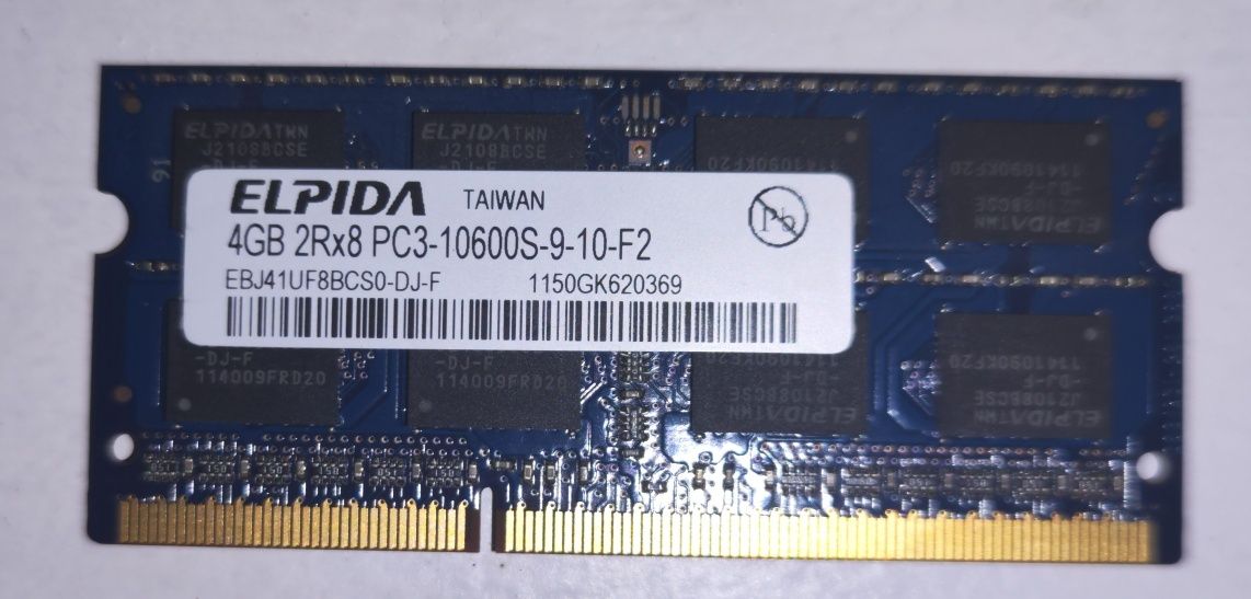 pamięć ram DDR3 ELPIDA 4GB 2Rx8 PC3-10600S-9-10-F2
