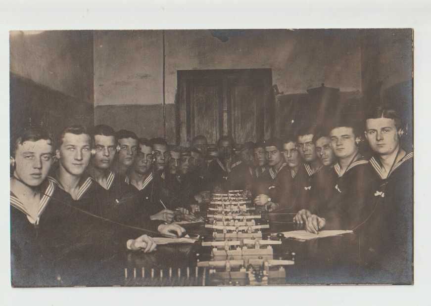 Stara pocztówka I Wojna marynarze Kaiserliche Marine telegrafisci