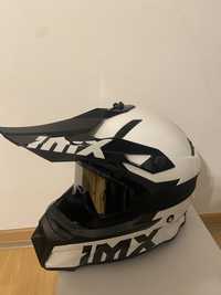 Kask motocyklowy enduro IMX FMX-02 biały rozmiar S + gogle