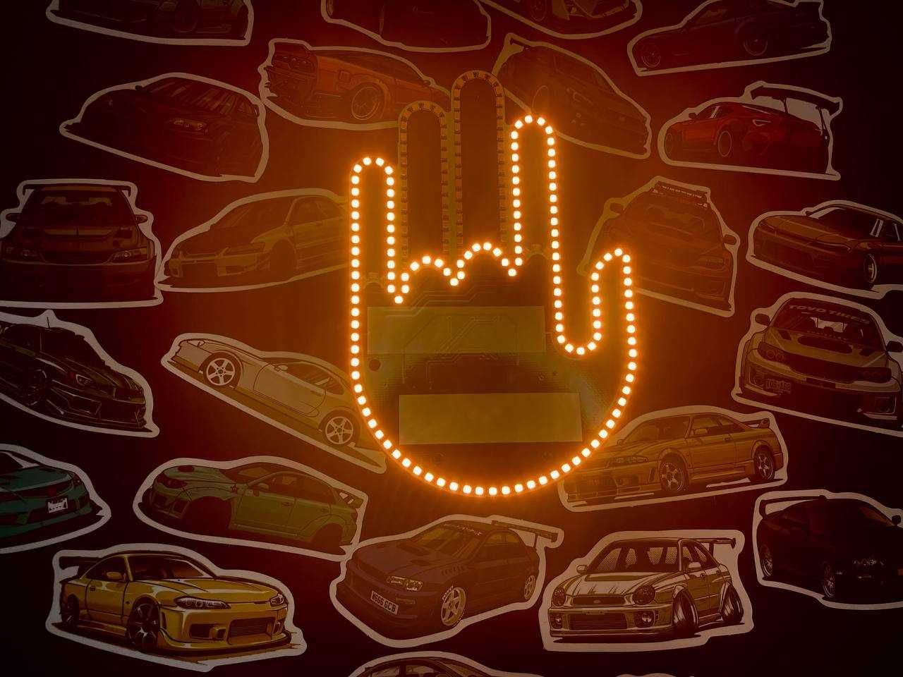 LED(Неонова) Рука з жестами для авто (3 режими) Аксесуари для авто