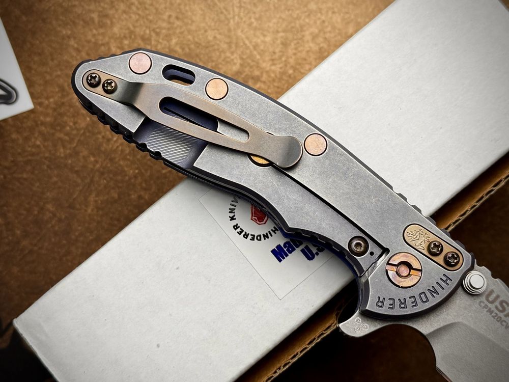 Нож Rick Hinderer XM-18 3.5 Slicer Battle Blue Blue G10 CPM-20CV