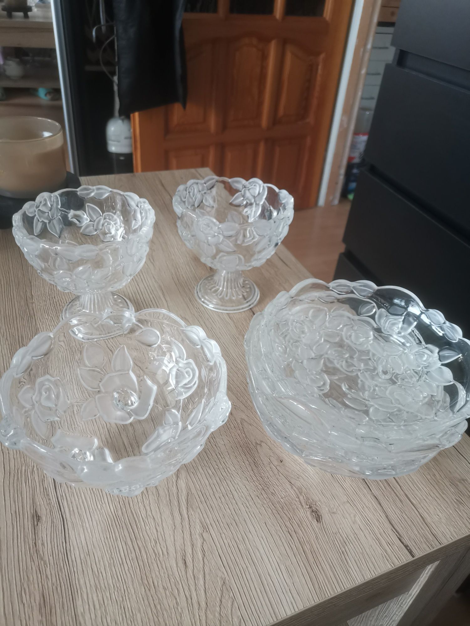 Walther Glass Georgina Zestaw szklanych naczyń w róże grube szkło