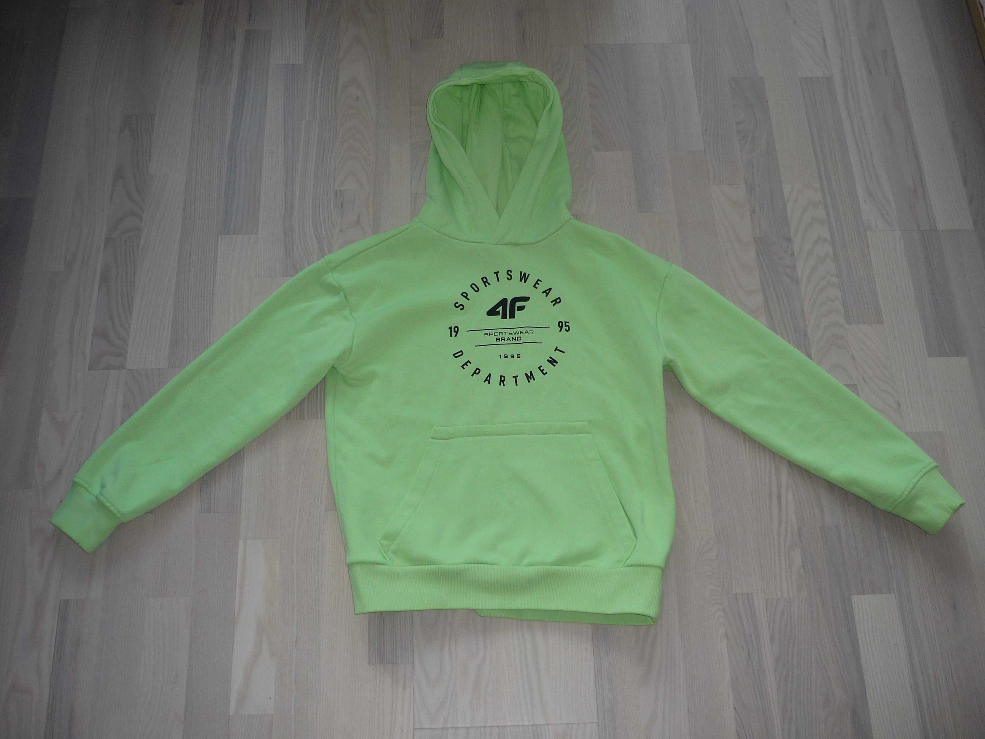 Seledynowa bluza z kapturem 4F 10-11 lat + bluzka GT