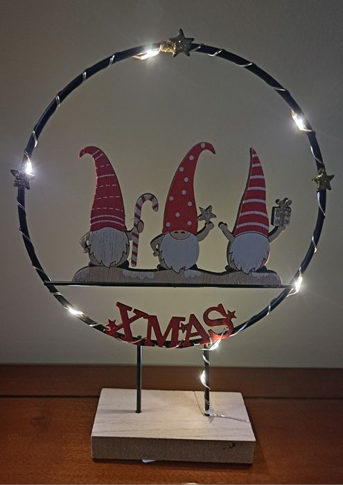 Decoração de Natal com gnomos-iluminada LED - Em Mdf