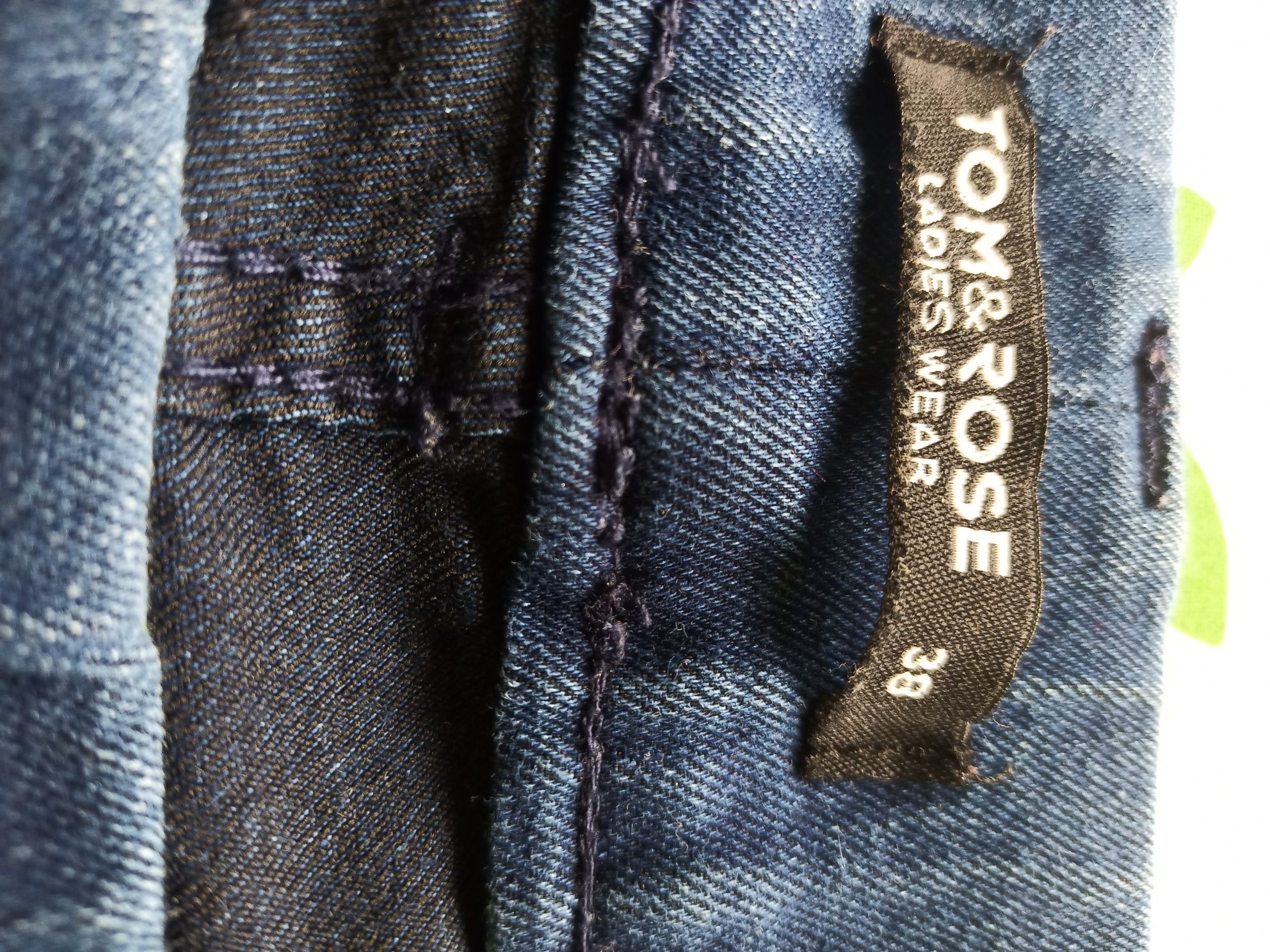 Damskie spodnie leginsy dżinsowe granatowe Tom&Rose 38