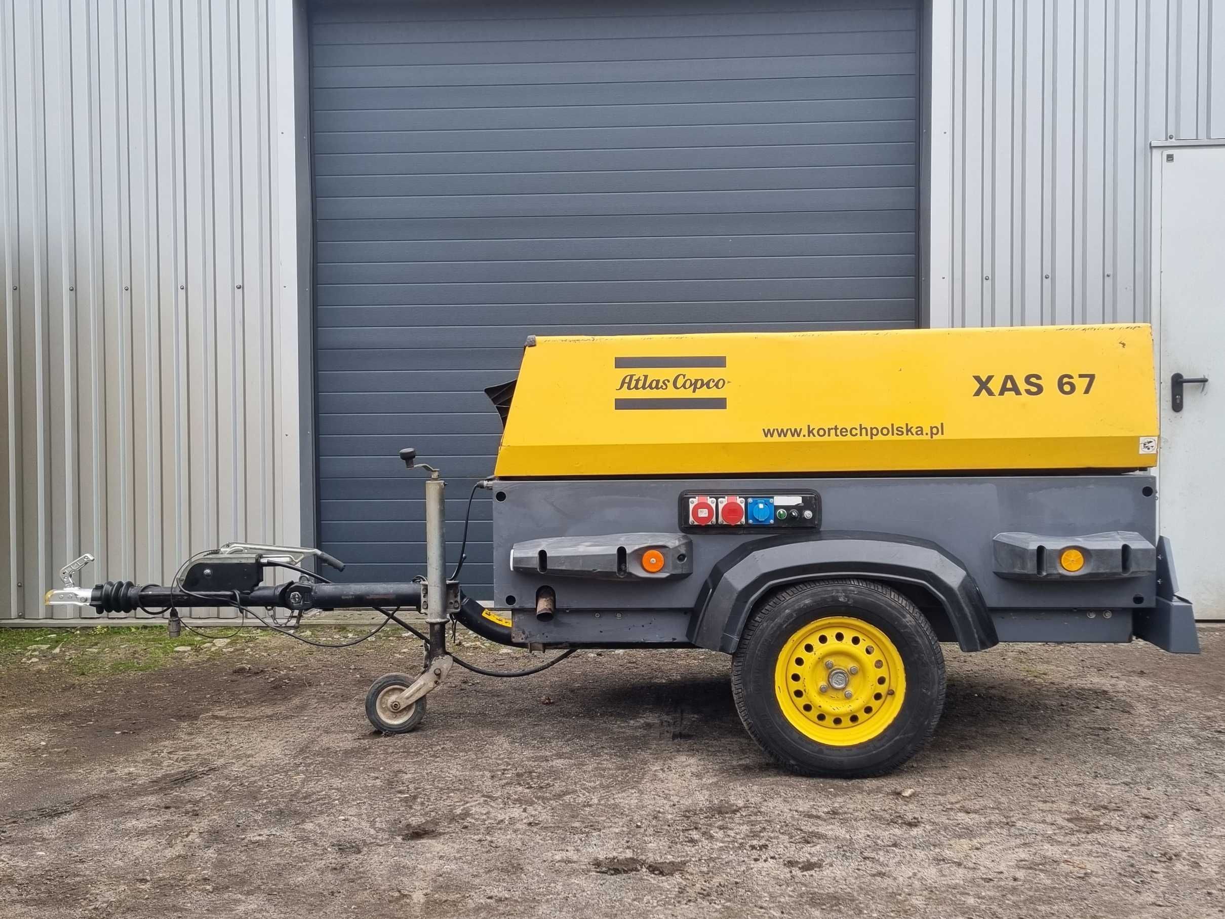 Kompresor Atlas Copco XAS67 z Agregatem 6,5kVA dokumenty super stan