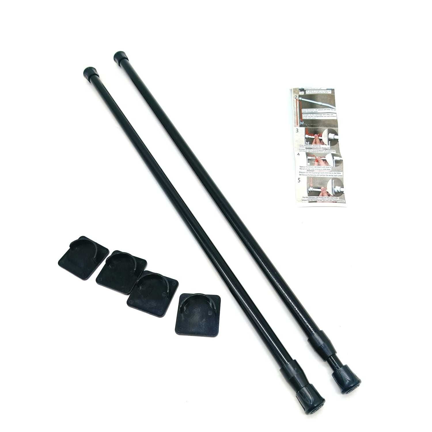2 x Karnisz teleskopowy 51–80 cm bez wiercenia, biały, zaciskowy,