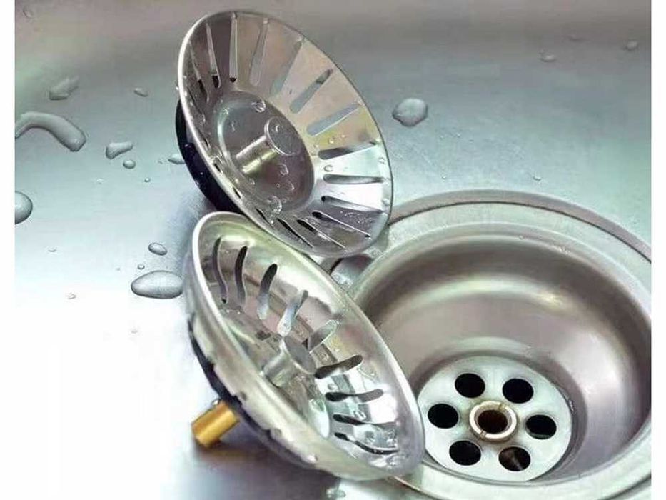 2 x KOREK METALOWY DO ZLEWU Zlewozmywaka SITKO Duże, KOSZYK, Zatyczka