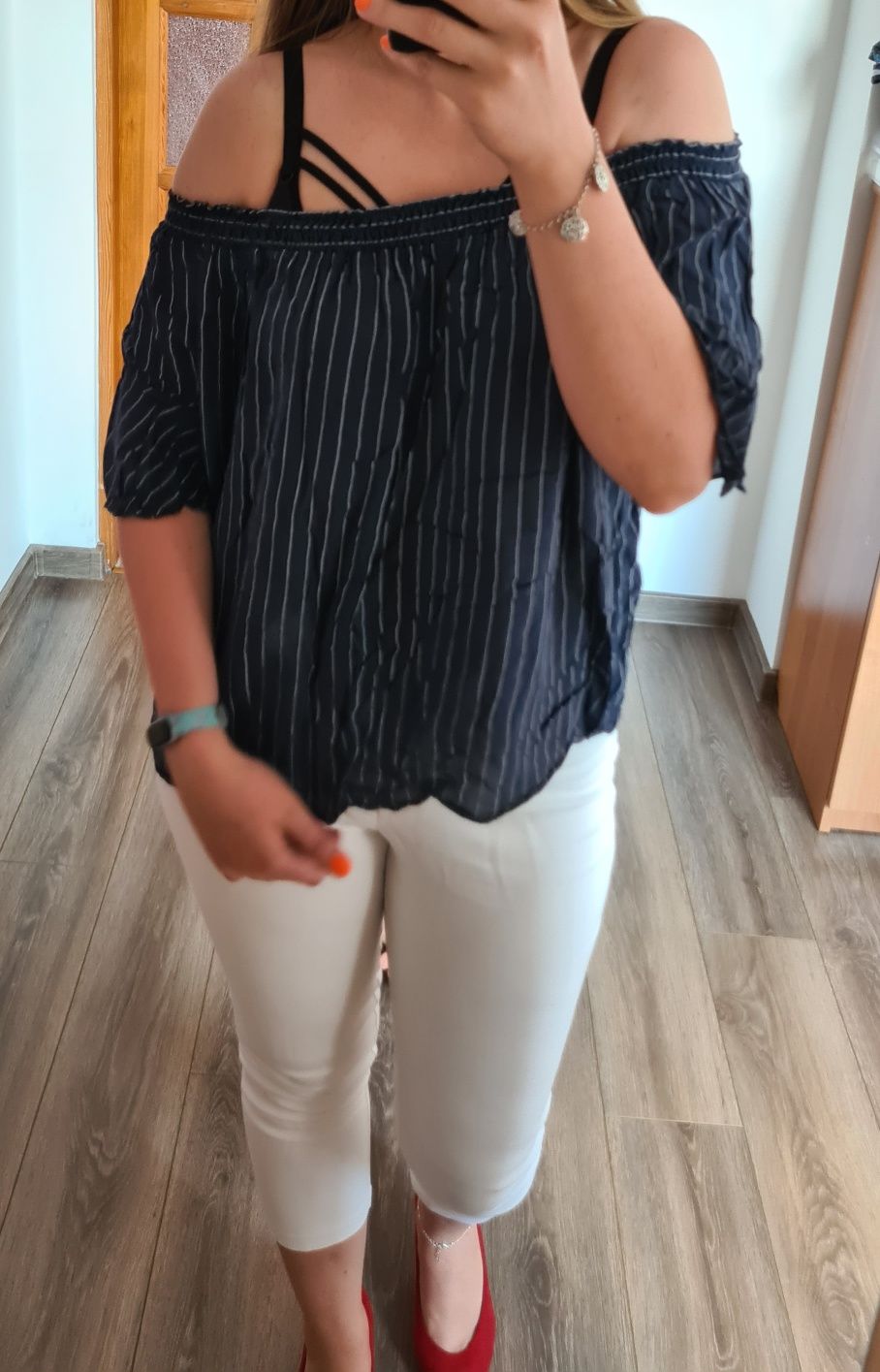 Cudna modna sexy seksowna hiszpanka bluzka na lato odkryte ramiona M L