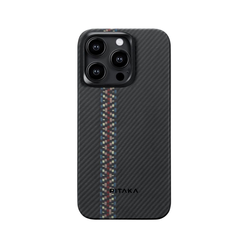 Сверхтонкий чехол из арамидного волокна Pitaka для iPhone 15 Pro Max.