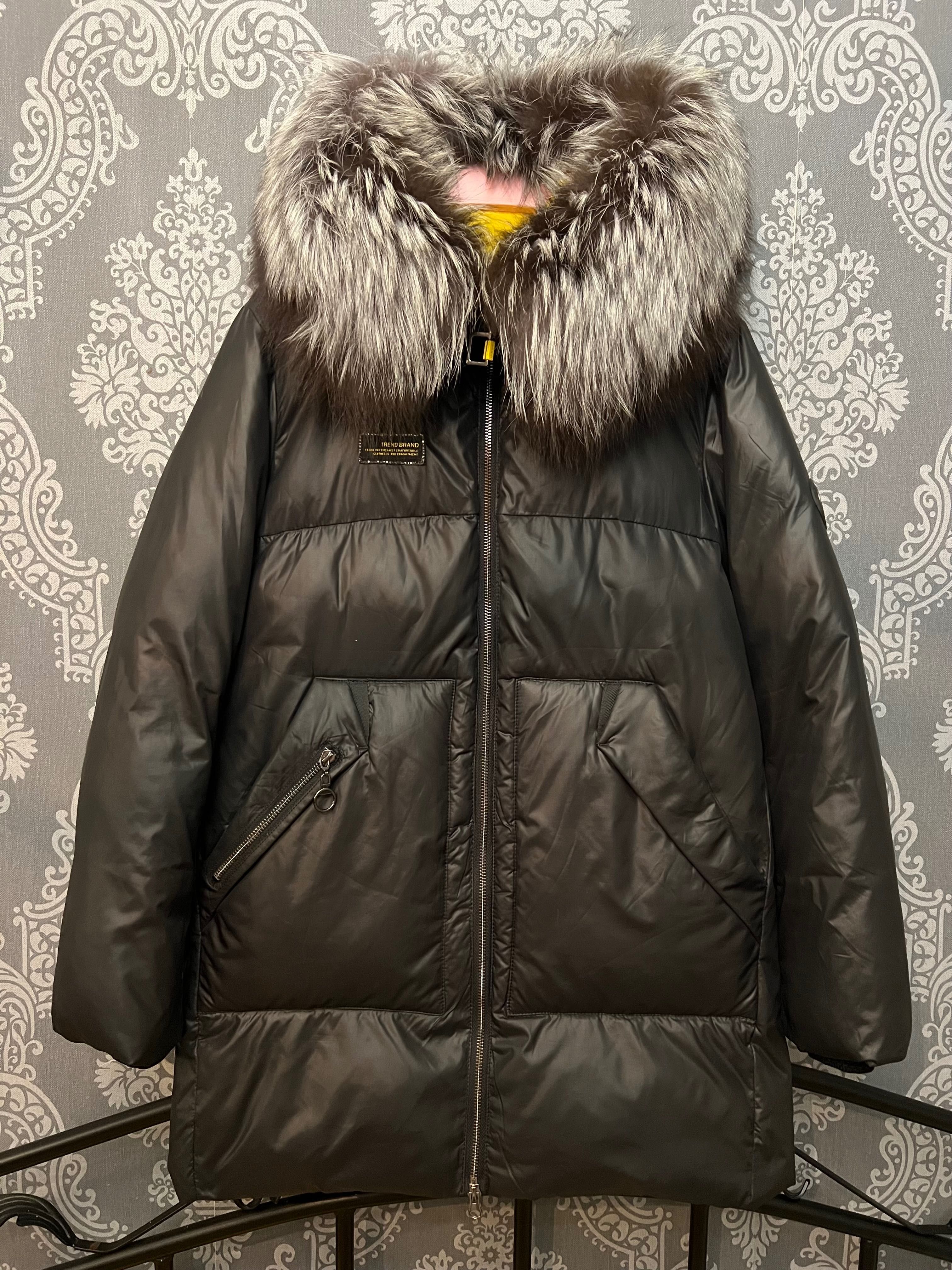 Женская зимняя куртка средней длины OLANMEAR Чёрный S (21-626-01)