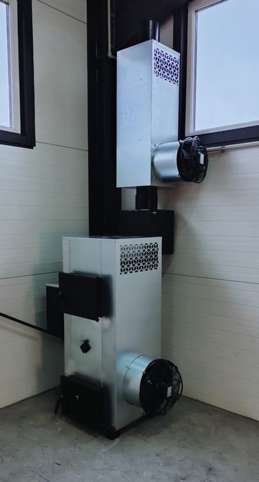 Nagrzewnica warsztatowa piec z nadmuchem koza do warsztatu olej+drewno