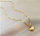 Colar Dourado Coração "LOVE" NOVO