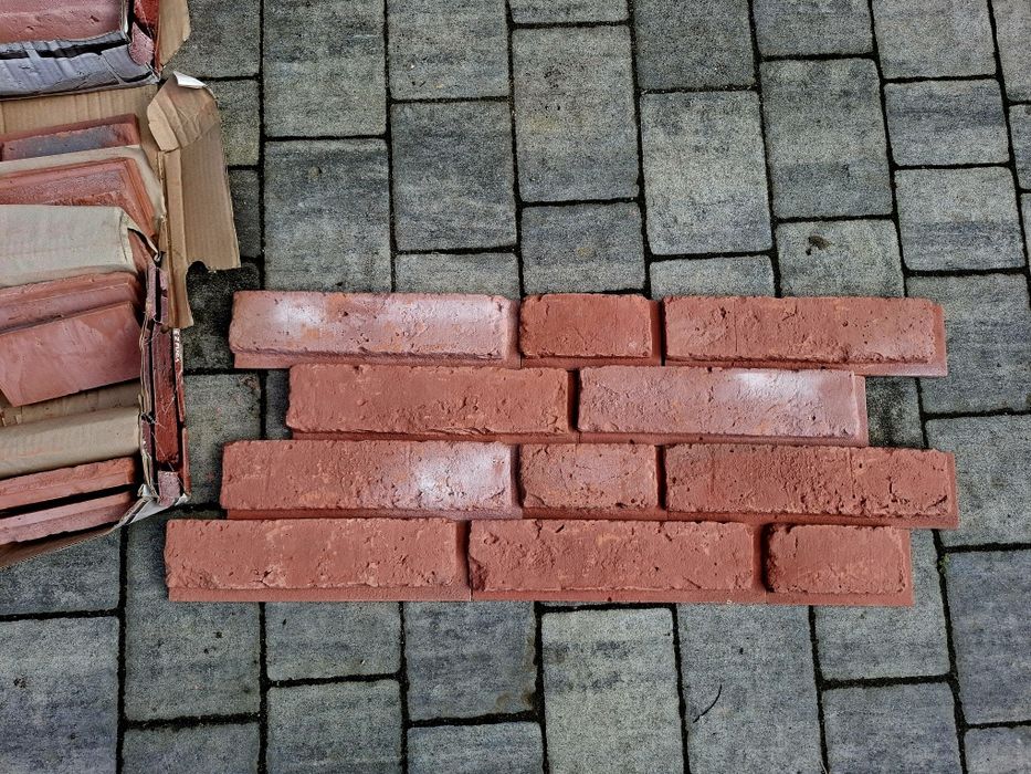 Płytki cegła kafelki vintage elewacja kominek