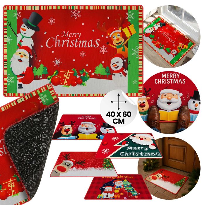 Świąteczna Wycieraczka dywanik gotowa tekstylna 40 x 60 cm z nadrukiem