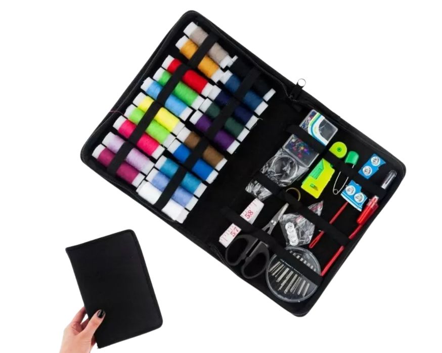 zestaw krawiecki do szycia cerowania nici igły przybornik etui 128 el