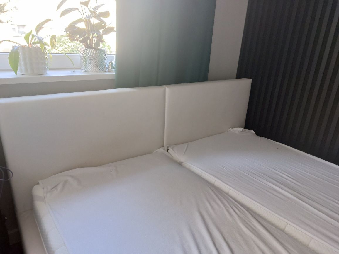 Łóżko sypialniane tapicerowane HILTON 160X200 z pojemnikiem, białe