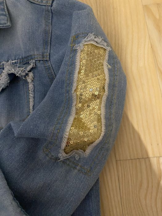 Bluza jeansowa kurtka zdobione plecy 140 cm