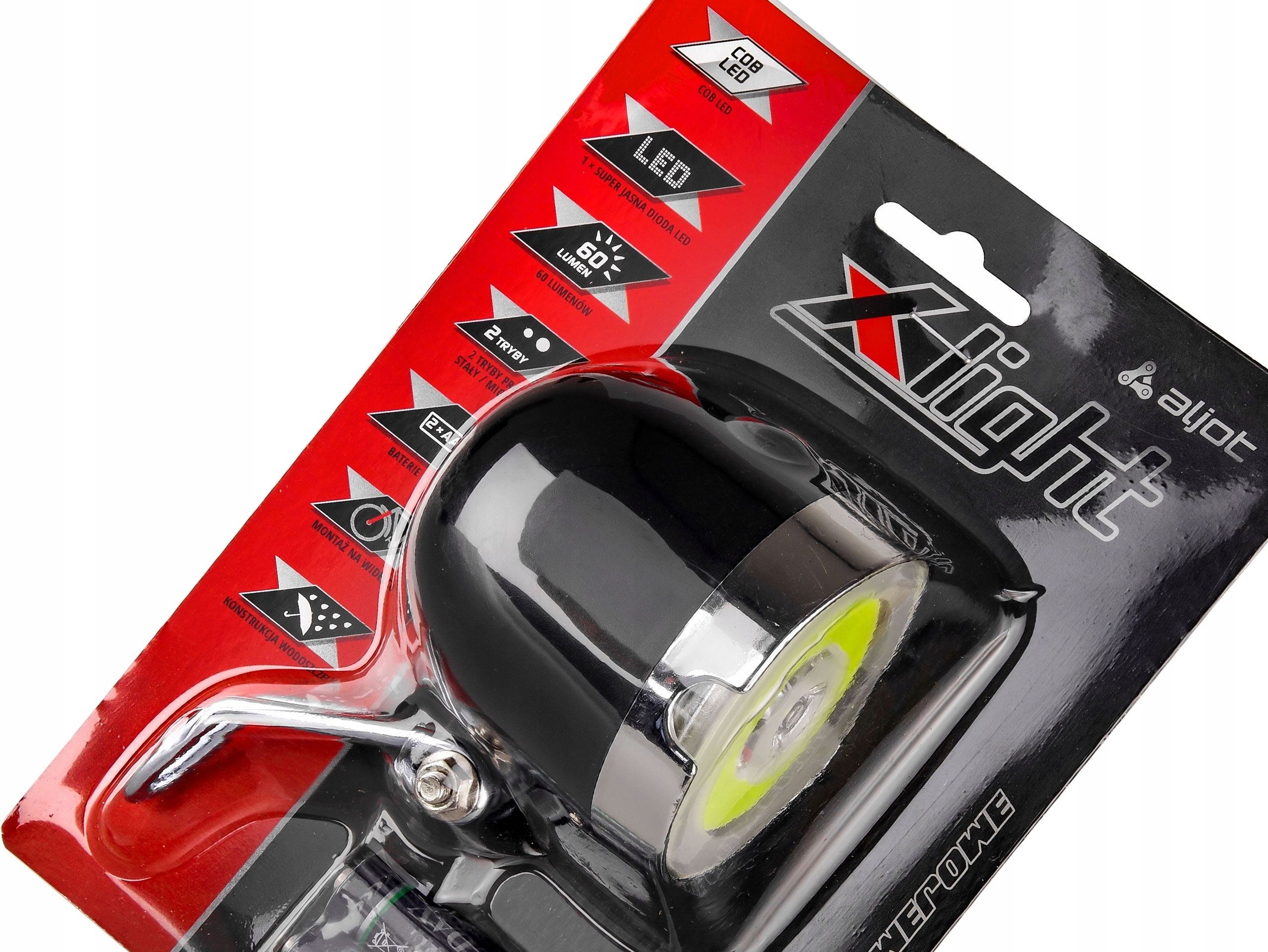X-Light lampka rowerowa 60lm LED COB 2xAAA przód na widelec retro