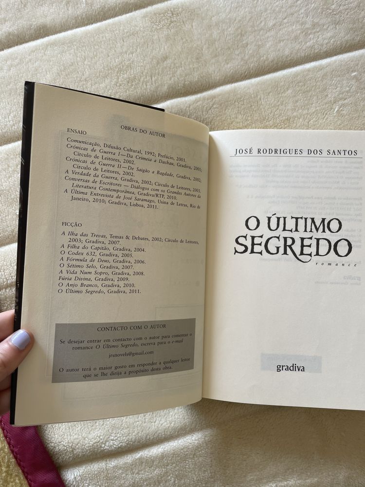 Livro “O último segredo” de José Rodrigues dos Santos