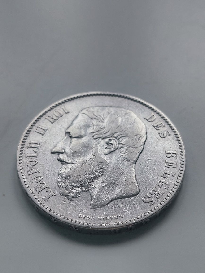 5 франків Бельгія Leopold II (1874)