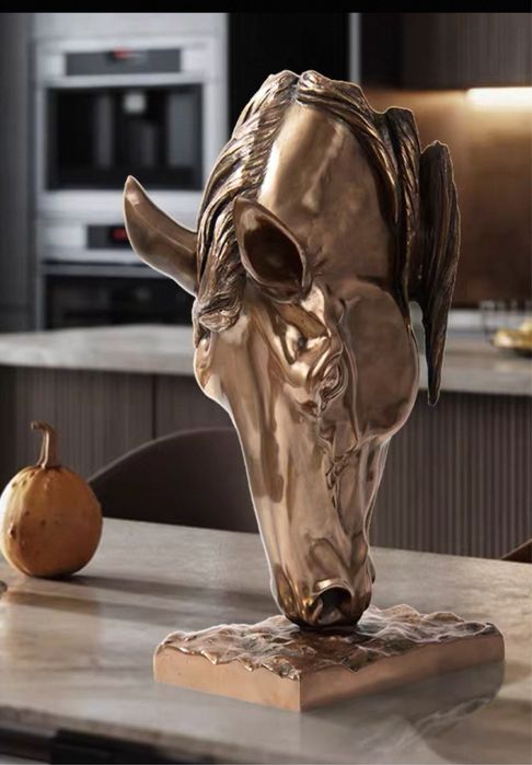 Escultura cabeça de cavalo com 57cm