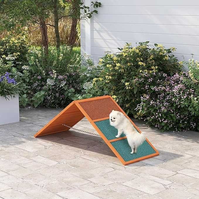 Rampa agility PawHut dla psa, składana, regulowana, 173×59×66 cm