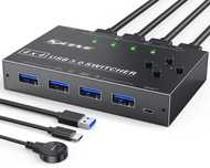 Przełącznik KVM USB MLEEDA 3.0 z pilotem i kablami do PC 4-portowy