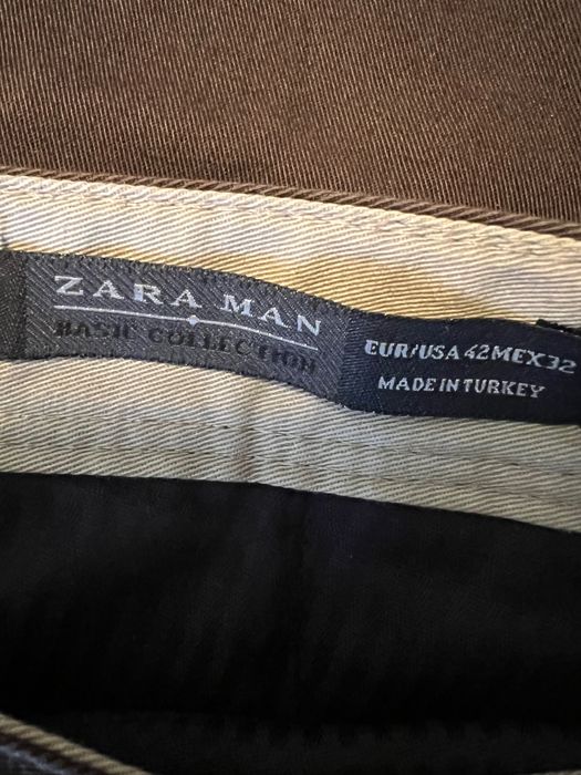 Calça em sarja de homem, castanhas, tamanho 42 da Zara