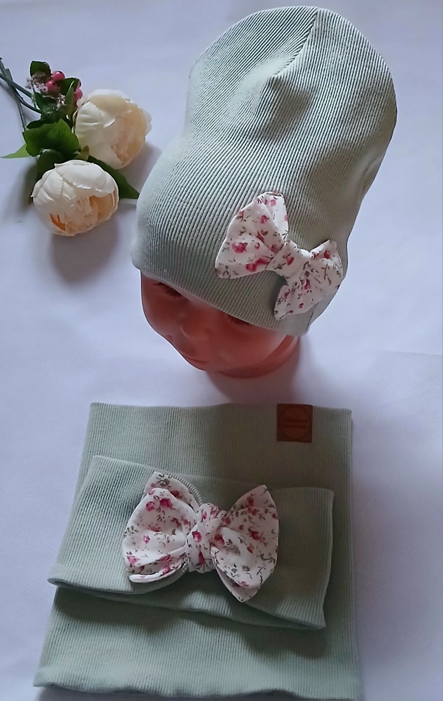 Czapka komin I opaska handmade