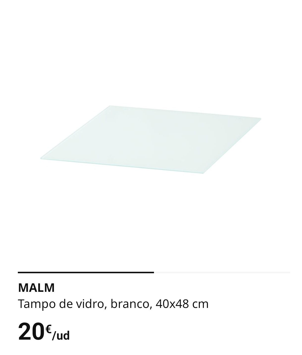 2 Tampos de Vidro para Mesa de Cabeceira Malm IKEA