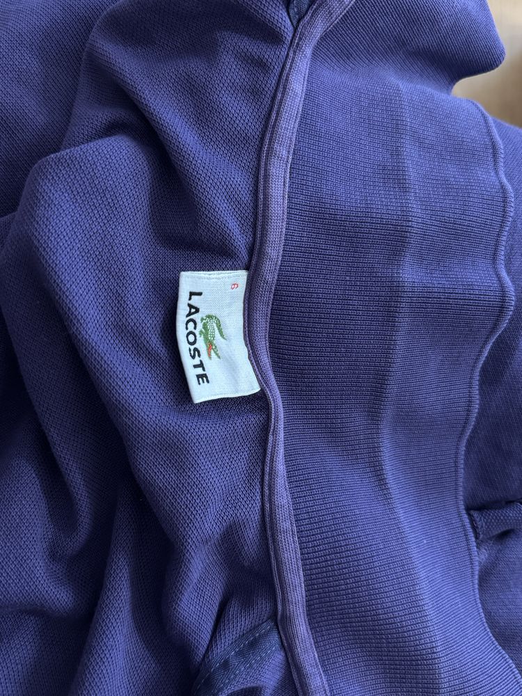 Koszulka Polo Lacoste XL fioletowa długi rękaw longsleeve plus size