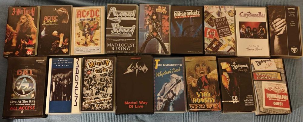 cassetes video/ vhs hard rock heavy metal thrash sodom motley crue dri