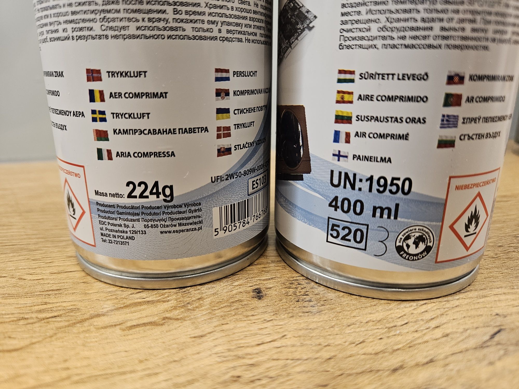 Sprężone powietrze 2 x 400 ml esperanza