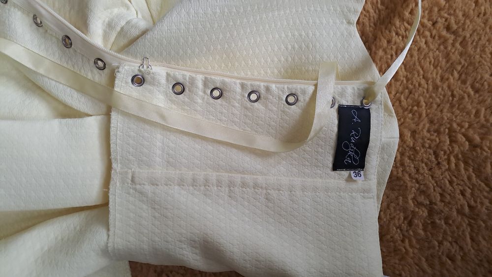 Sukienka kiecka beza 36 żółta sznurowana wesele