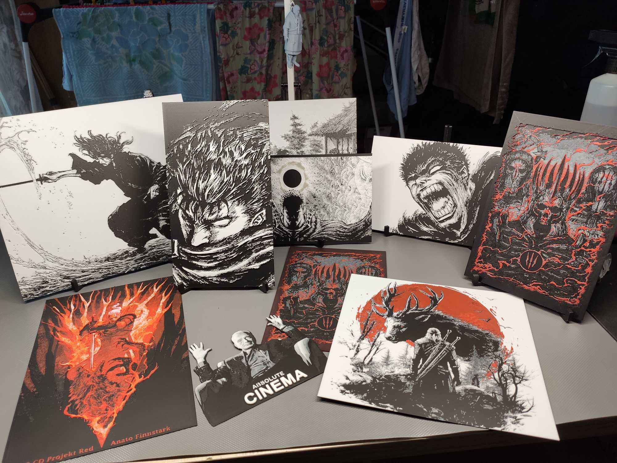 Berserk Guts Manga Obraz 3D + GRATIS podstawka!  Druk 3D na zamówienie