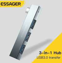 Złącze 3-in-1 USB C HUB High Speed 3 porty typu C do USB 3.0