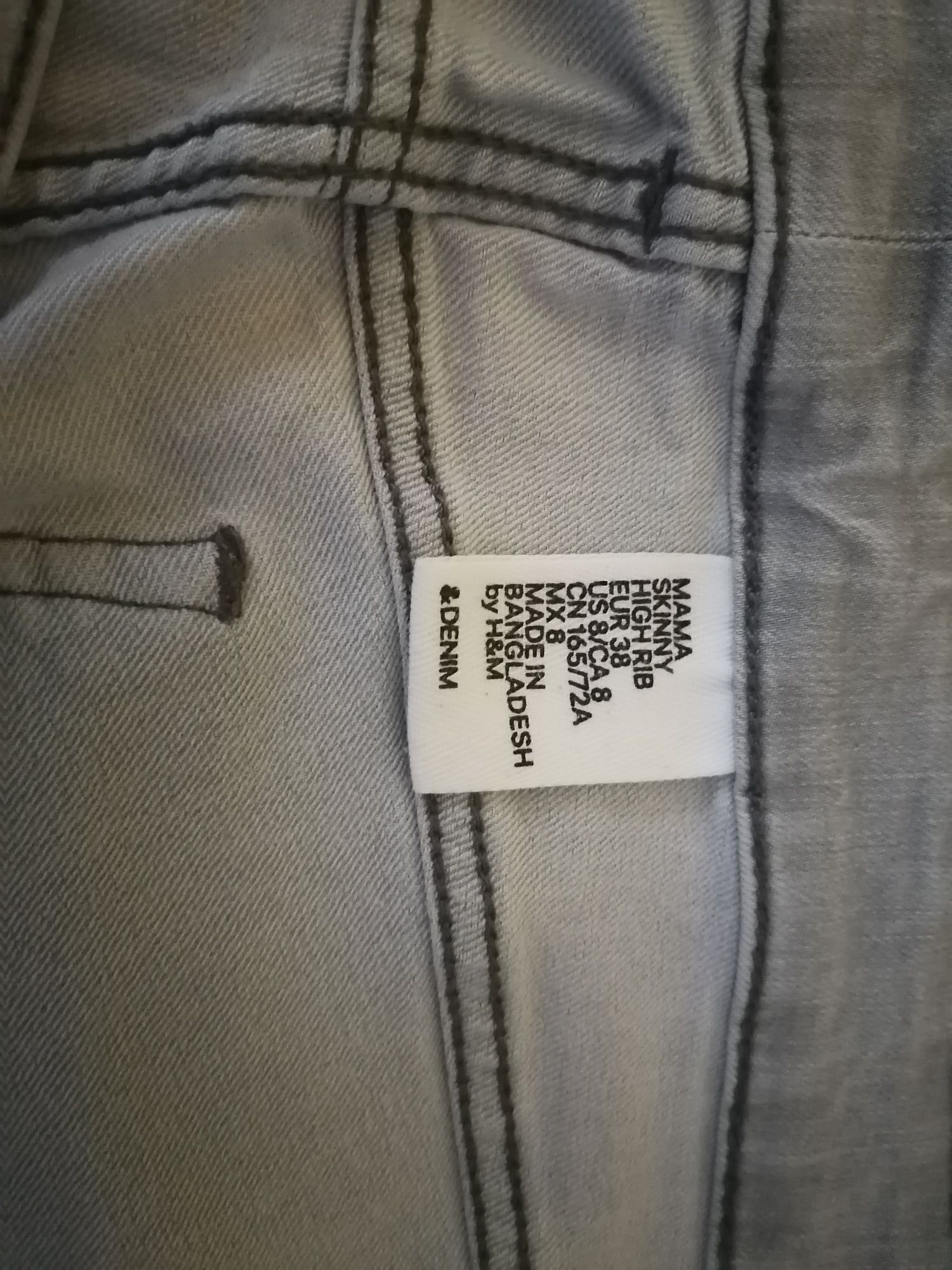 Spodnie jeansy ciążowe H&M 38 bez pasa, pod brzuch