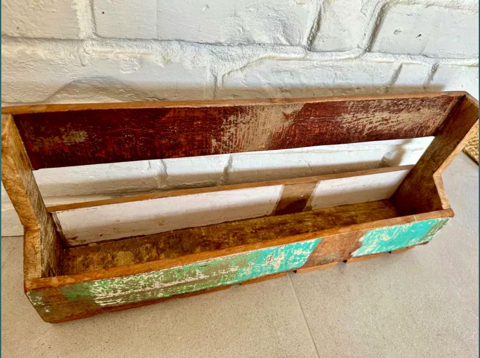 Pòłka kuchenna na wino przyprawy do kuchni  Vintage 60 cm drewno egz.