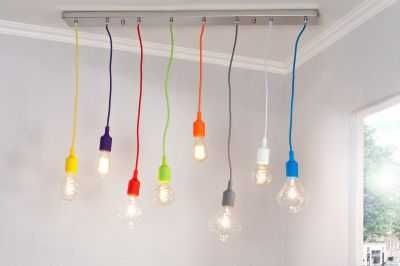 Lampa kolorowa sufitowa Pająk 8 żarówek