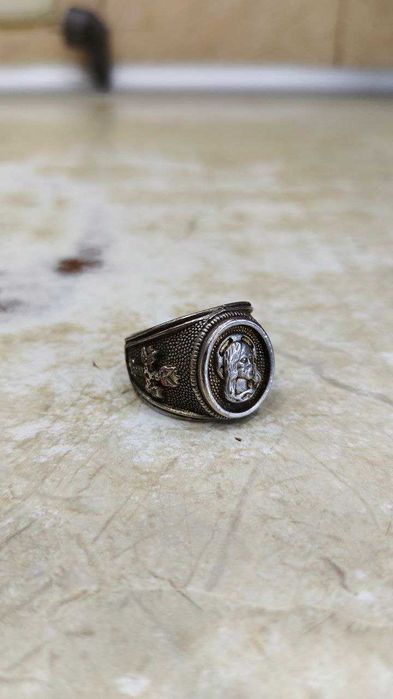 Перстень Печатка белый металл 13 грамм