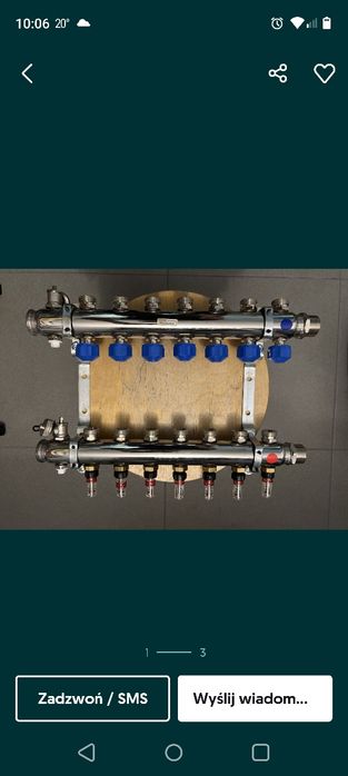 Rozdzielacz ogrzewania podłogowego, uponor, podłogówka, co, INOX,pex